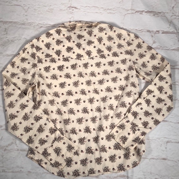 Fossil brand button down long sleeve shirt Size Medium Creme Brown - Picture 7 of 9